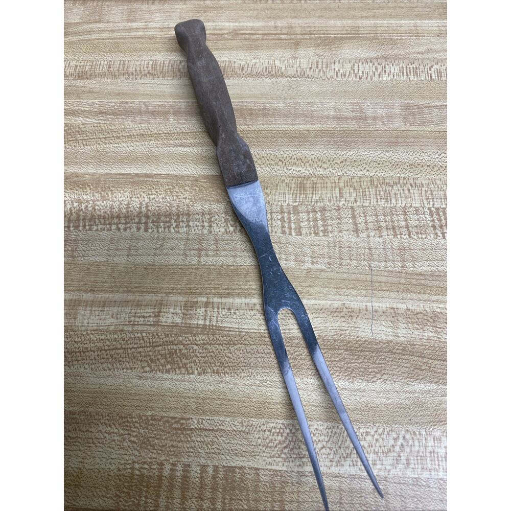 Cutco No. 27 Serving Meat Fork Vintage USA Wood Handle Stainless Steel